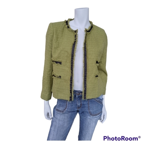 Jules & Leopold women's jacket green tweed womens size 8 blazer - Picture 4 of 16